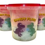24 x 30g Candy Floss Tubs with Dinosaur Design